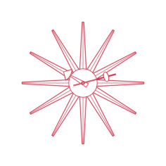 Objects Wall Clocks Nelson Sunburst Clock Line Art Illustration Svg, Free Vectors File